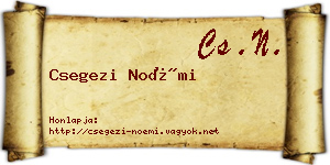 Csegezi Noémi névjegykártya